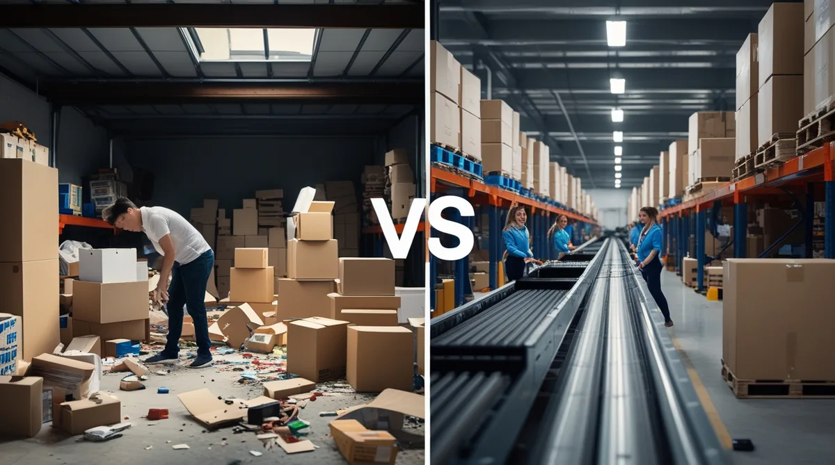 Порівняння: хаотичний власний склад vs організований фулфілмент-центр